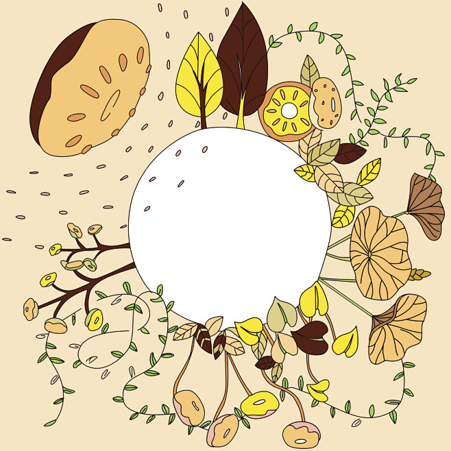 乐活  植物  甜甜圈  纹样  插画 ...