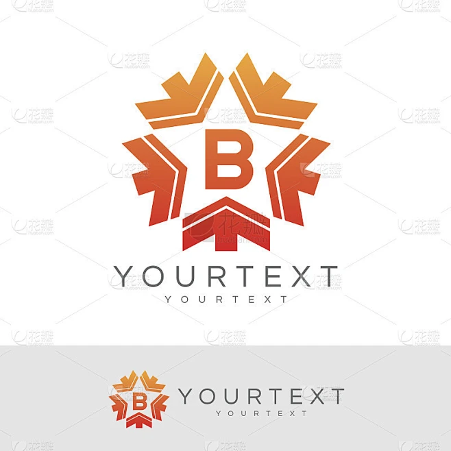 箭头星形初始字母B图标设计素材-花瓣网
