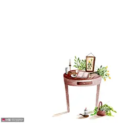笔记本书桌 淡彩水色 手绘家居 家居小景插图插画设计PSD图片下载-优图网