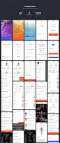 健身 现代60+屏幕移动UI套件