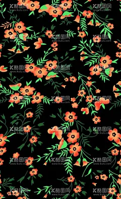 小花  - 源文件下载【酷图网】数码印花,黑色,小花,花绘,花奔
