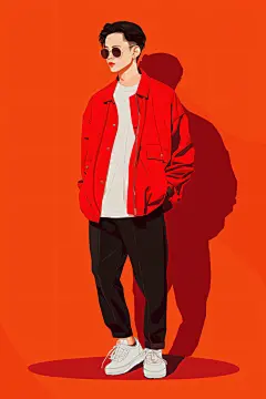 AI数字艺术创意潮酷彩色年轻人插画-众图网