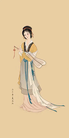 com采集云淡风轻fanyun采集到工笔人物唐朝女道士写下一首告白诗,将