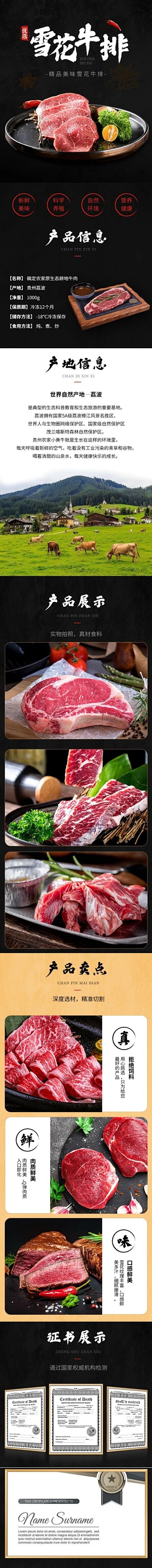电商食品生鲜肉类牛排详情页
