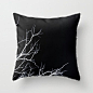 Decorative Pillow Cover,Branches, Nature, Home Decor, Bedroom, Living Room, Throw Pillow, Dorm, Black, White, Manzanita, Minimal, Minimalist...: 