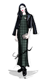 #时尚# #插画#--#刘雯#身穿Louis Vuitton墨绿色编织裙装外披黑色夹克，搭配Tiffany & Co.珠宝，亮相#vogue十周年# 活动红毯。@Vogue服饰与美容