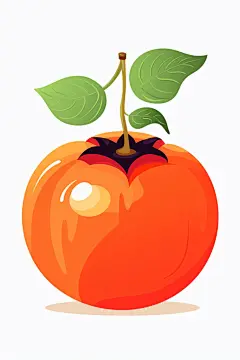 柿子二十四节气霜降插画图片