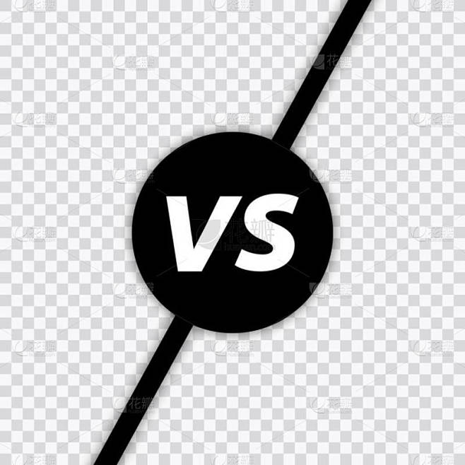 Vs 字母战斗。与文本画笔绘画字母。在透明背景中。矢量插图.