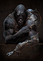 Gorilla man, Lev Hakobyan : Concept art by Sebastian Luca. did this for my lookdev class.