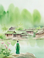 9 副小玉壶回家插画创作，带她去看美丽的中国山河！