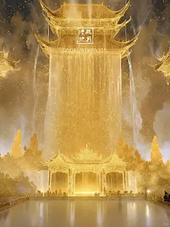 唯美古风插画｜金色宫殿