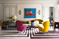 Line Up : View all our stylish new ideas for living room design, including this bold Parisian living room featuring a graphic rug from The Rug Company