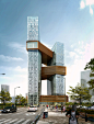 NBBJ Designs Towering Shenzhen Campus for Internet Giant,© NBBJ