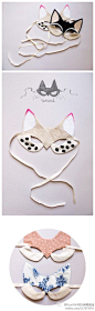 国外的一个手工达人露西尔制作的几款猫面具