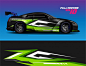 Racing car wrap decal, kit for wrapping all vehicle