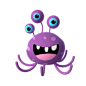 3D吧吧素材详情-3D立体紫色异形拟人小怪物小怪兽