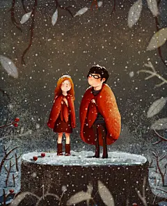 插画师Emilia Dziubak”s 的作品，温馨的色彩让人想起了暖暖的童年。 插画作品欣赏