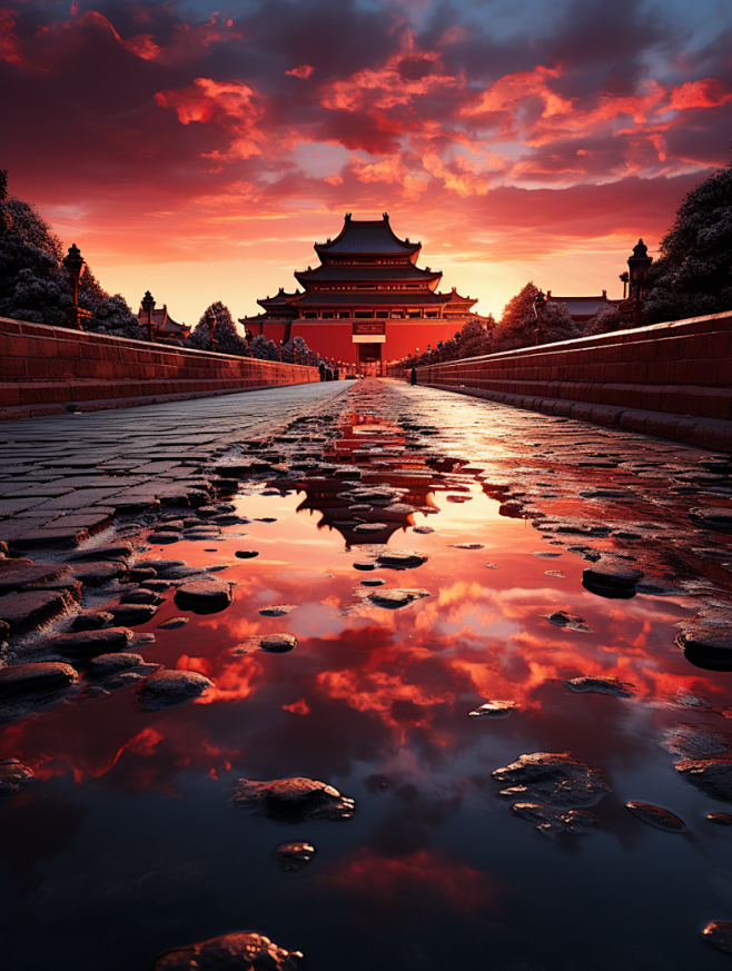 华丽的建筑宫殿紫禁城东方建筑