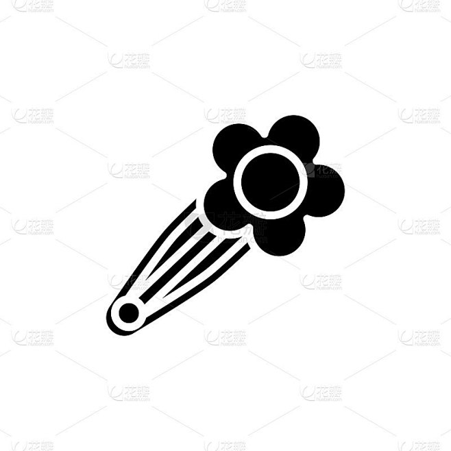 发夹图标矢量。标识