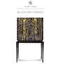 An amazing bar cabinet, goatskin with inlaid brass veins by Scala Luxury. #scalaluxury #goatskin #artfurniture