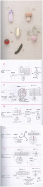 各种蔬菜的迷你版，你会选择放在哪里呢。 #钩织图解#