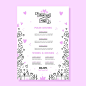 Valentine's day menu template with illustrations