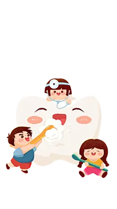 儿童卡通牙齿口腔手绘