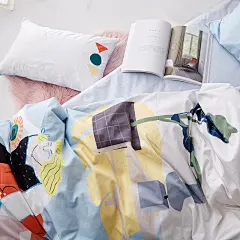 床上四件套全棉纯棉60支长绒棉简约北欧风床单卡通插画床上ins风-淘宝网