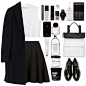 A fashion look from March 2016 featuring turtleneck t shirt, cocoon coat and flared skirt. Browse and shop related looks.