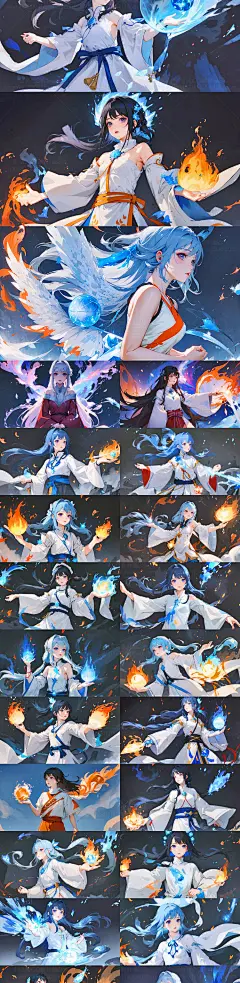 AI卡通动漫二次元角色素材 日式游戏人物设计 插画临摹图集-淘宝网
