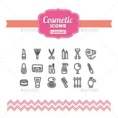 手绘化妆品图标,图标对象Hand Drawn Cosmetic Icons - Objects Icons应用者,刷,梳子、化妆品、奶油、卷发器、干燥机,眼影,睫毛,女,护手霜,手绘,图标,线,班轮,口红,液体肥皂,化妆,化妆,睫毛膏,镜子,指甲锉,指甲油,轮廓,香水,象形图,剪刀,矢量 applicators, brush, comb, cosmetics, cream, curlers, dryer, eye shadows, eyelash, female, hand cream, hand dra