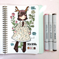 插画师kaiami把自己的穿搭用画笔画出来，画风非常可爱舒适~#设计秀# ​​​​