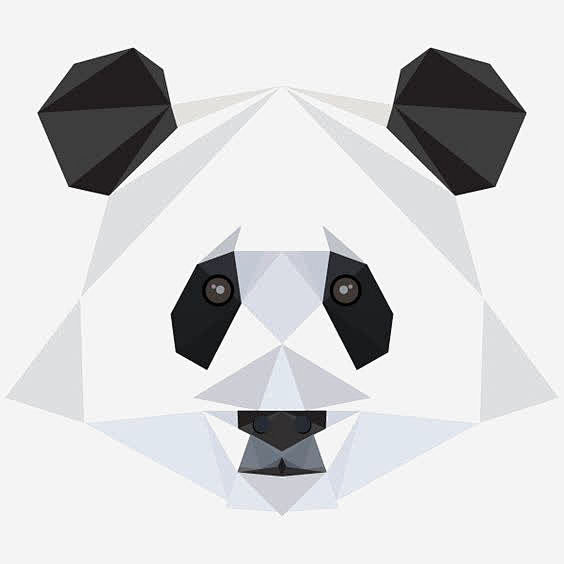 熊猫头像高清素材 几何图形熊猫头像 创意...