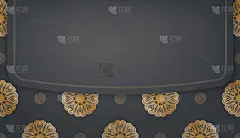 黑色背景与豪华的黄金饰品设计下的徽标或文字