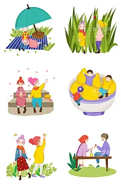 手绘惊蛰合集插画  - 源文件下载【酷图网】手绘,惊蛰,合集,插画,卡通,
