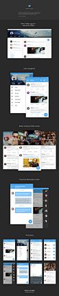 Twitter Material Design : How Twitter for web and Android could be if following Material Design Guidelines.I'm on a rehab to stop designing concepts of blue products.  - __ -"