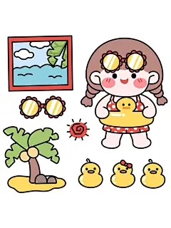 芝芝酱壁纸 | 可爱夏日系列手帐素材分享 - 小红书