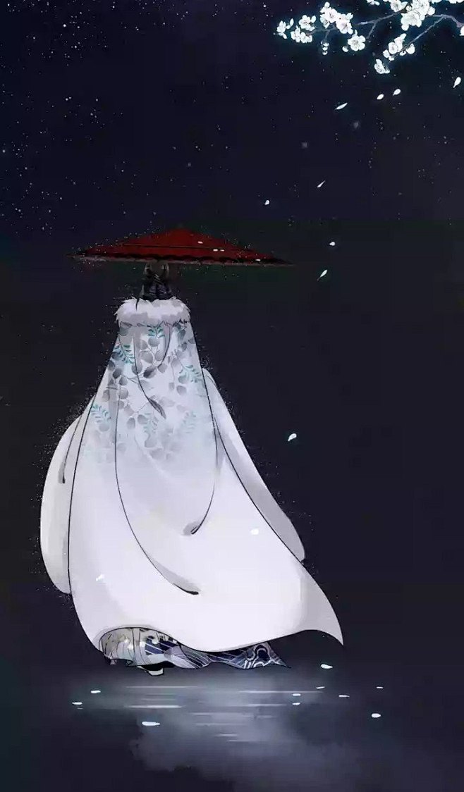 画师不详执伞的女人背影披风收集by喵爷侵删