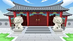 主场景-1大门口的石狮子