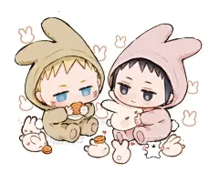 大家中秋快乐呀。#佐鸣 画的是萌萌的俩小宝宝૮₍˃̶ꇴ˂̶₎ა二编悄悄问问有没有人一起玩原神 嘛(◍＞◡＜◍)打双子成就名片೭(˵ˉ̴͒ꇴˉ̴͒˵)౨#同人图 #佐鸣cp #同人 #绘画@煮茶面包树，采集@屿堍