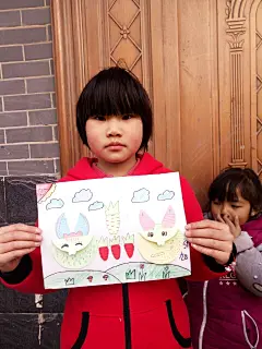 少儿美术儿童画手工兔子插画