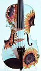 Sunflower Delight White Cream Violin Outfit by Rozannaviolins, $299.00