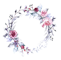 手绘水彩花环PNG