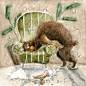 绘本插画超话 神奇的动物世界每天都会上演怎样的故事呢？works by Julia Schigal
#手绘# #儿童插画# ​​​​