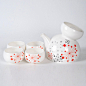 梅纳雪 创意欧式陶瓷骨瓷繁花斗彩双子壶功夫茶具套装 婚庆礼品