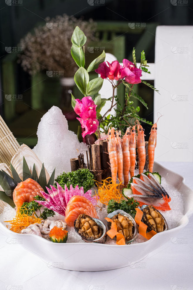 美食系列实景日本料理海鲜刺身拼盘