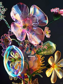 Midjourney ｜digital flower ｜数字花装置 - 小红书