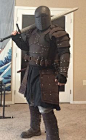 Nice LARP gear. Feel like I need to use it for something. Leather plate or browned mail.