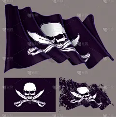 剑,海盗船旗,头骨,人,风,海洋,横越,比赛小划艇,挥手