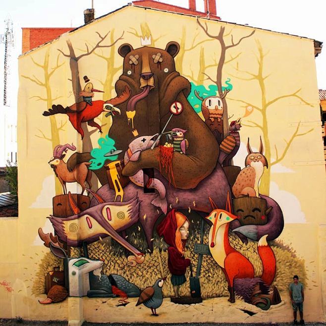 诡异和幻想的动物:街头艺术家DULK作品...